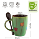 thumbnail image 2 of Juego de tazas de café de 350 ml con cucharas en el asa, aptas para microondas y lavavajillas., 2 of 5