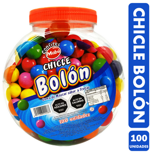 Genérico - Chicle Redondos De Colores - Chicle Bolón (Fraso Con 100Uni)