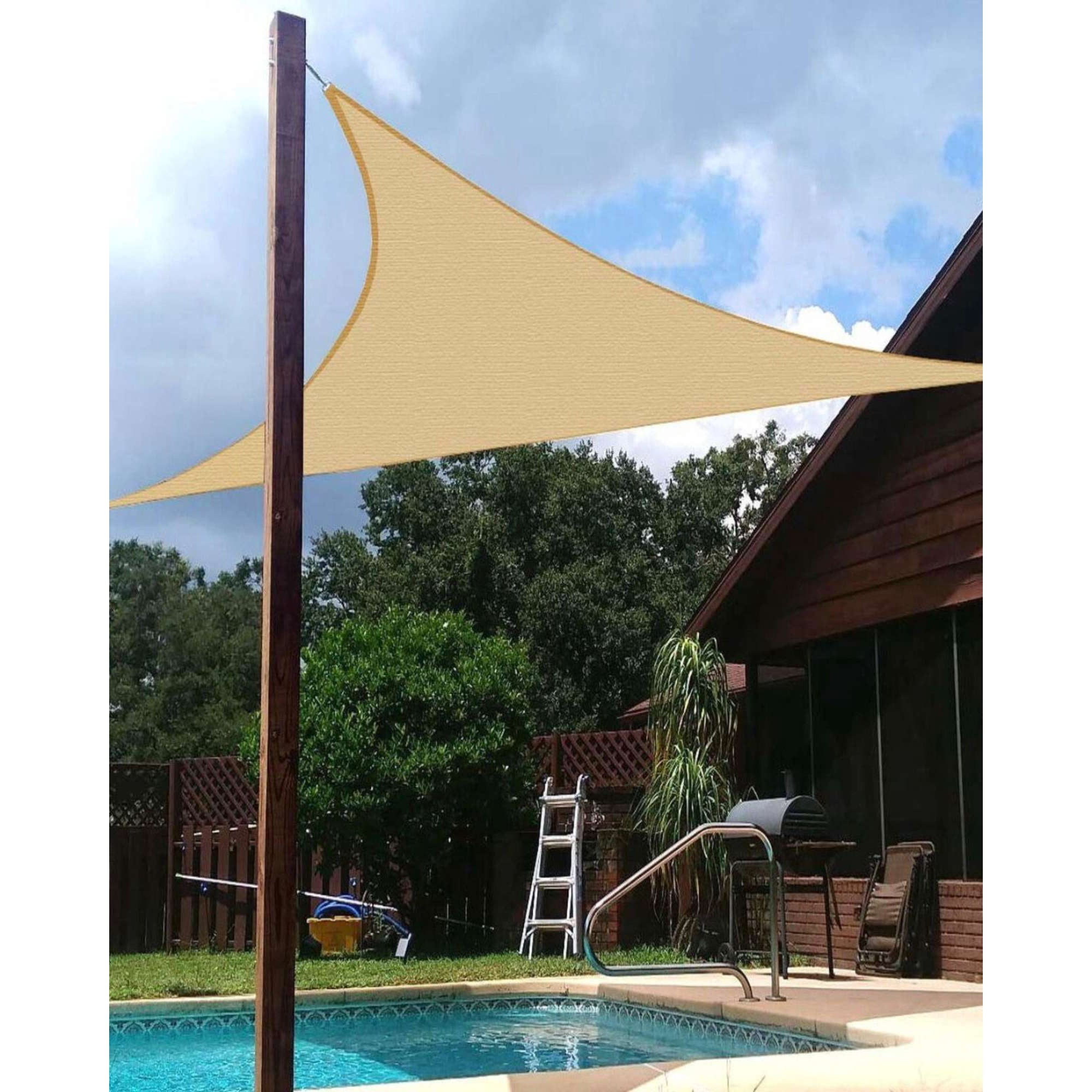 Lona Toldo Vela 5 X 5 X 5 Triangular Vela Para Sombra Parasol Permeable