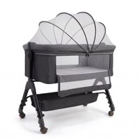 Mundo Online - Cuna Colecho Moises Bebe Altura Regulable Safe&Soft Gris Oscuro