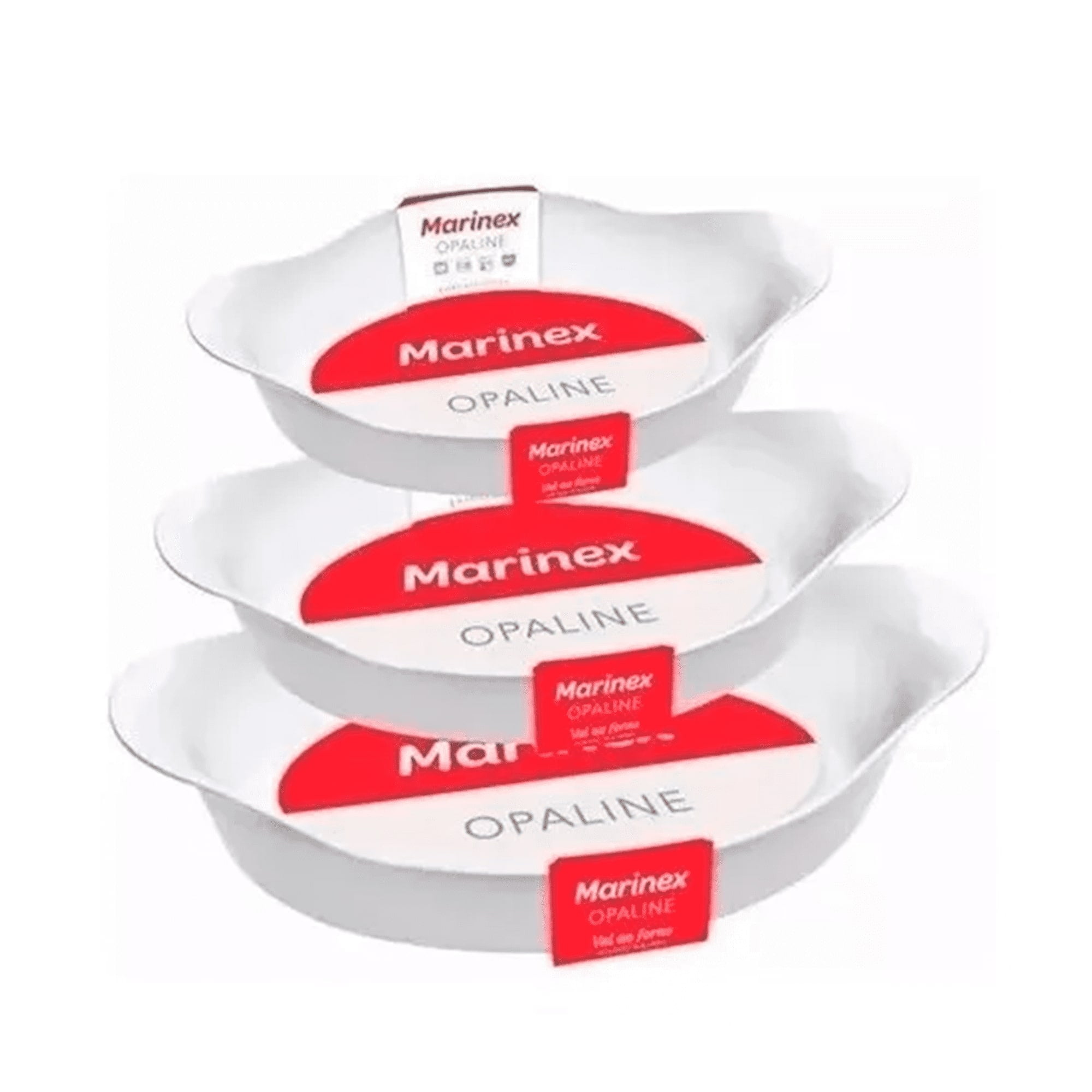 Genérico - Set 3 Fuentes Asaderas Para Horno Ovaladas Blanca