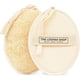 thumbnail image 1 of Esponja de lufa para baño, exfoliante corporal, lufa de ducha para hombres, mujeres y niños, hecha de lufa egipcia natural ecológica con bolsa de viaje de algodón, 18 x 13 cm (paquete de 2), 1 of 6