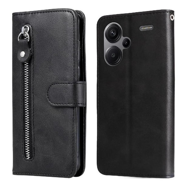 Funda con Cremallera para Xiaomi Redmi Note 13 Pro Plus 5G, Carcasa Cartera de Cuero PU con Soporte y Tarjetero