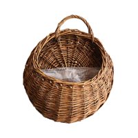 Magideal - Cesta De Flores Tejida Artesanía Cesta De Maceta Hecha A Mano Organizador De Juguetes Cesta De Almacenamiento Titular Colgante Cesta De Almacenamiento Medio