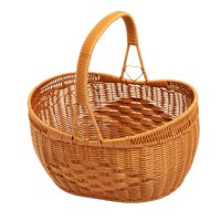 Magideal - Cesta De Picnic, Cesta De Almacenamiento Con Asa, Cesta De Mano Tejida A Mano Para Sala De Estar, Recuerdos De Fiesta, Regalos, Frutas Y Verduras Grande