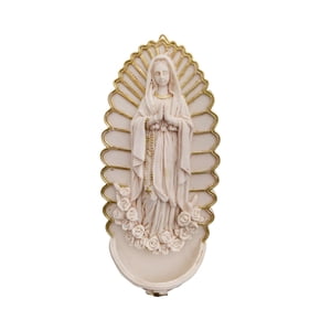 Magideal - Escultura Religiosa Virgen María Estatua Colgante Arte Artesanía Estatuilla Montado En La Pared Estatua De María Para Comedor Mesa Librería Oficina En