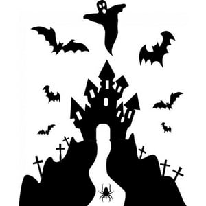 Rienda Libre Graphics - Decomural Haunted House Ghosts Halloween Ws-17800