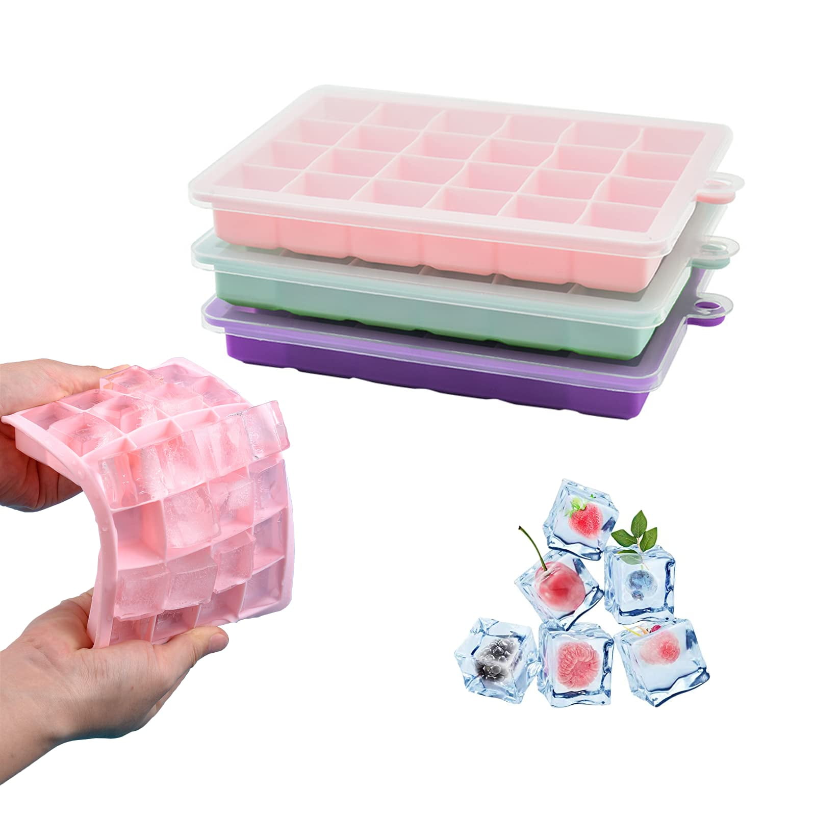 Bandeja Para Cubitos De Hielo Tao Cicada De Silicona, Paquete De 3, Libre De Bpa