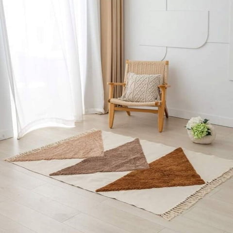 Wyj Hogar - Alfombra Estilo Nórdico Bohemio Con Flecos 120X180 Cm - Café