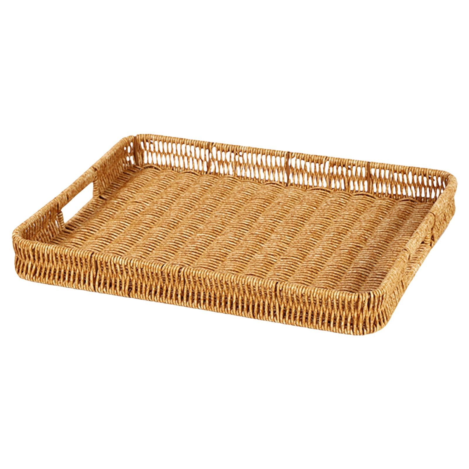 Bothyi - Cesta De Mimbre Para Decoración Del Hogar, Soporte Para Pañuelos De Baño, Organizador De Cuencos Para Llaves, Rectangular L