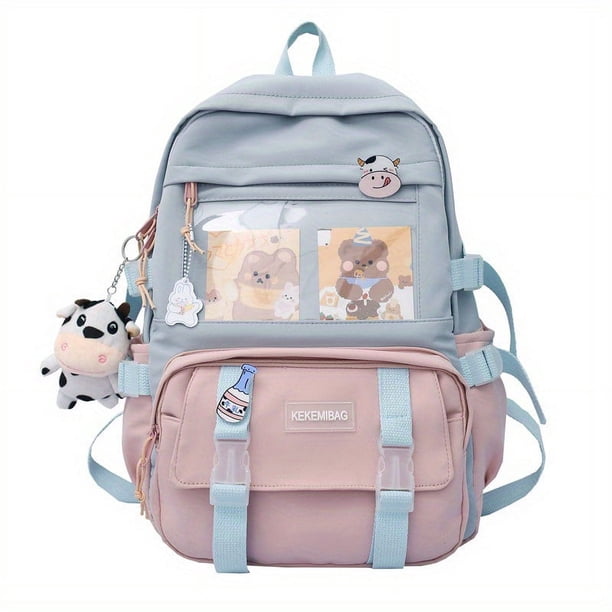 Cute Cartoon Bear Backpack: Preppy Fashion Versatile Student Backpack for School, Travel & Daily Use