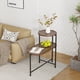thumbnail image 1 of Small Coffee Tables 2-tier Modern Sofa Side Table with Wood Storage Shelf Living Room End Tables Nightstands (Walnut Brown), 1 of 3