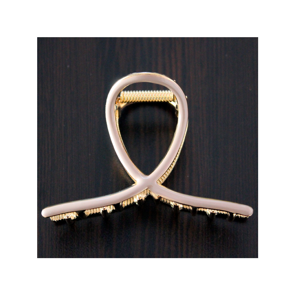 Lia Victoria - Traba Metálica Garra Grande Para Cabello Resina Beige Nude