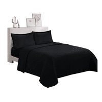 Genérico - Juego Sabana Polar 2 Plazas 4 Piezas Color Negro