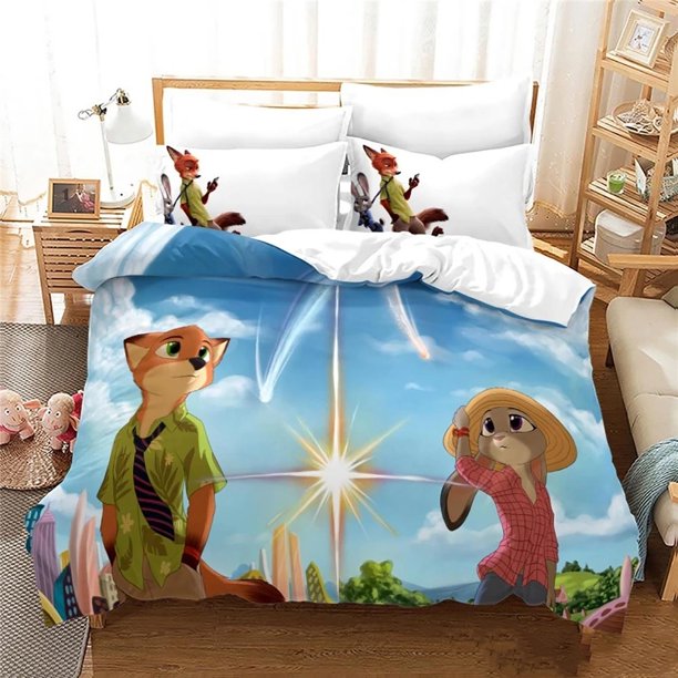 Cartoon Bedding Set, Zootopia Pillowcase Duvet Cover, Cute Duvet Cover, Family Room Decoration Gifts, comforter sets Bed Sheets