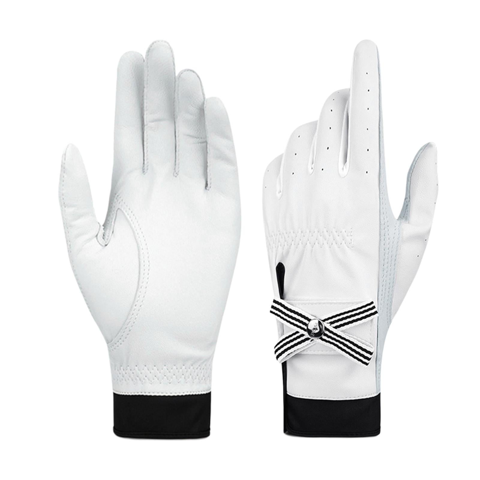 Magideal - 1 Par De Guantes Para Golf Para Mujer, Guantes De Práctica De Material Cuero Antideslizantes Resistentes Al , Guantes Deportivos Ajustables Para Niñas Y 18 Yardas