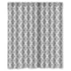 thumbnail image 1 of Cortina de ducha de trébol gris y blanco con ganchos, tamaño 60 x 72 pulgadas, 1 of 3