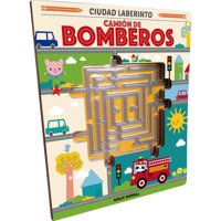 Zig-Zag - Libro Ciudad Laberinto - Camión De Bomberos / 10 Páginas De Cartón Troqueladas De 24 X 28,8 Cm. Tapa Cartón Troquelada. Incluye Laberinto Plástico Y Bola Metálica.