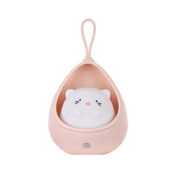 1pc, Cute Kitty Motion Sensor Night Light Wall Lamp, Rechargeable Cartoon Cat Rabbit LED Night Light Bedroom Decoration