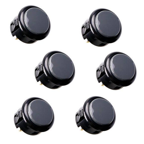 Pulsador SANWA OBSF-30 original de 30 mm, 6 unidades (negro y gris)