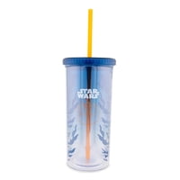 Copa Carnival Star Wars Ahsoka Tano De Plástico De 600 Ml Con Tapa Y Pajita