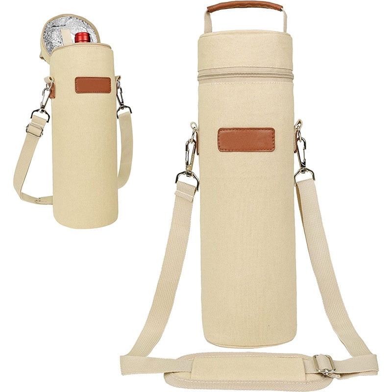 Xusx111 - Fuera Del Vino Aislado Y Los Licores Más Frío Tote, Respetuoso Con El Medio Ambiente, Térmico Un Botella Portador Caso Vino Regalo Para Mujeres Hombres, Crema Beige