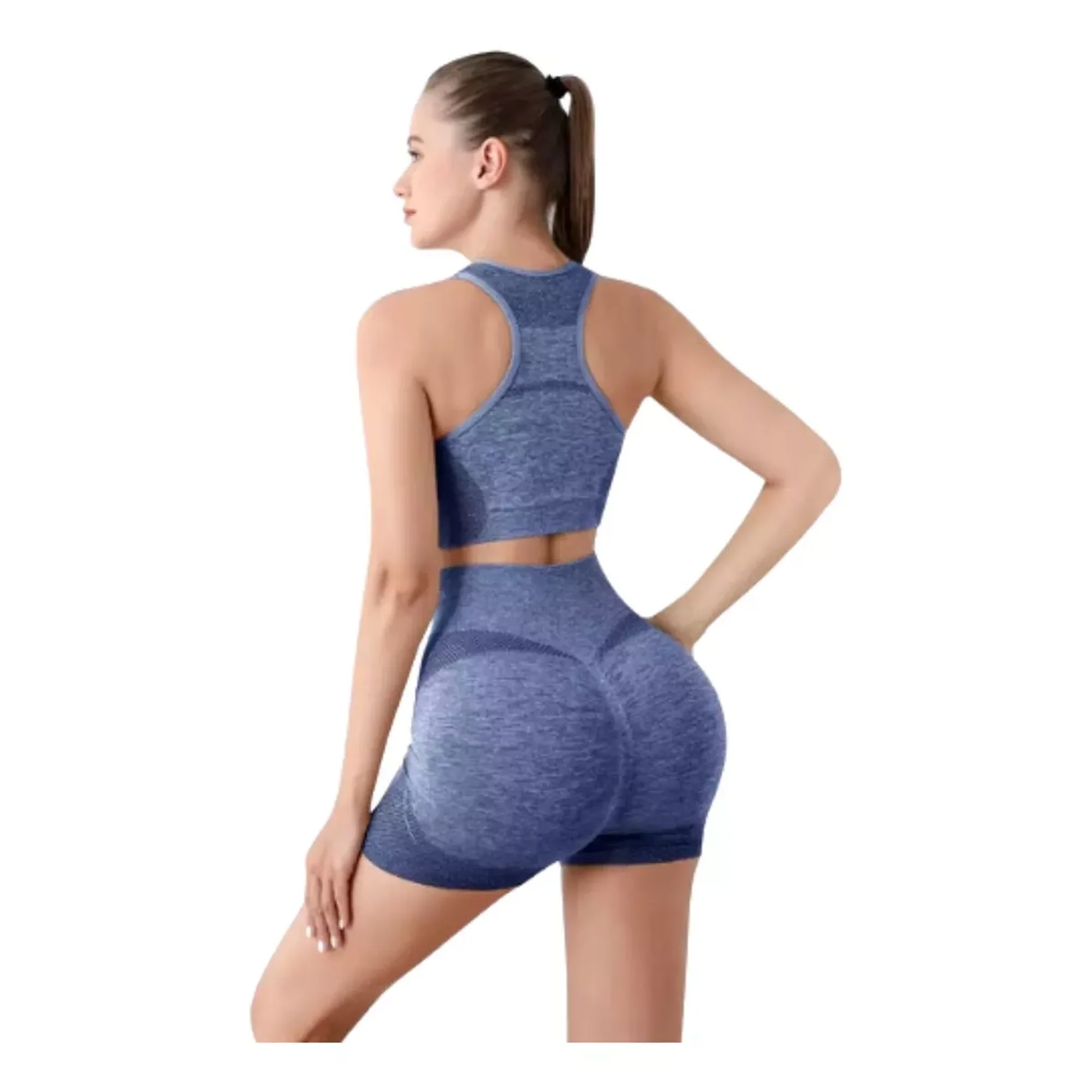 Max - Conjunto Deportivo Mujer Gym Yoga Levanta Gluteos Azul