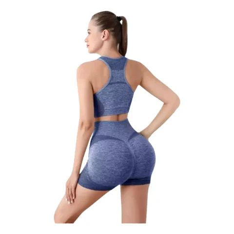 Max - Conjunto Deportivo Mujer Gym Yoga Levanta Gluteos Azul