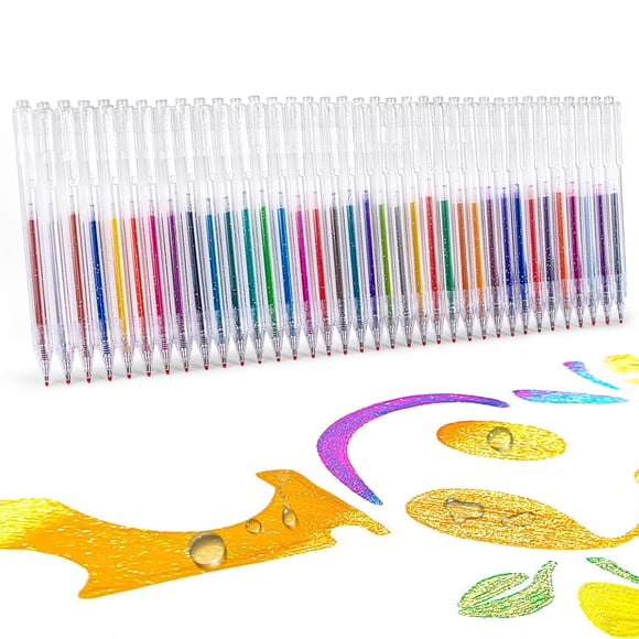 Bolígrafos de gel con purpurina XWT, 36 colores, retráctiles de punta fina de 1 mm