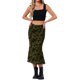 thumbnail image 2 of INSPIRE CHIC Falda Floral para Mujer con Cintura Alta Elástica de Malla Cola de Pescado Otoño Invierno Elegante Falda Midi XS Verde Oliva, 2 of 6