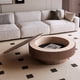 thumbnail image 1 of Mesa de café redonda de 39,37'' con almacenamiento de madera maciza chapeada Mesa de café moderna Acento de la mesa de té para la sala de estar, el dormitorio, 1 of 5