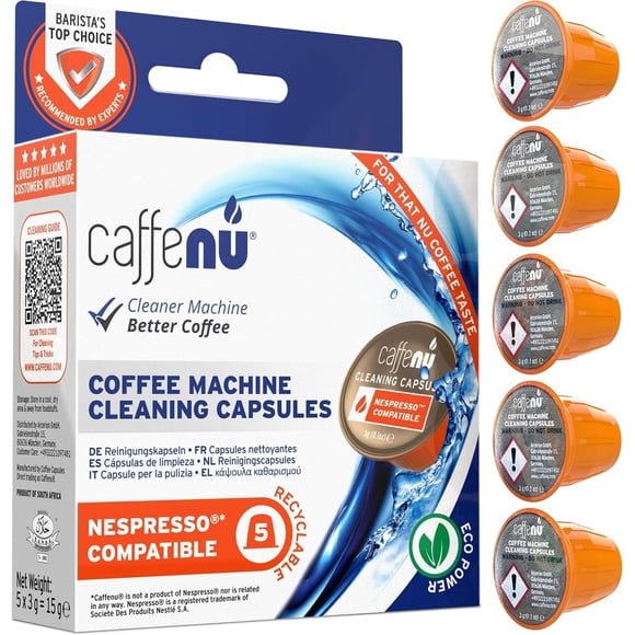 Cápsulas de limpieza compatibles con Caffenu Nespresso, 5 cápsulas