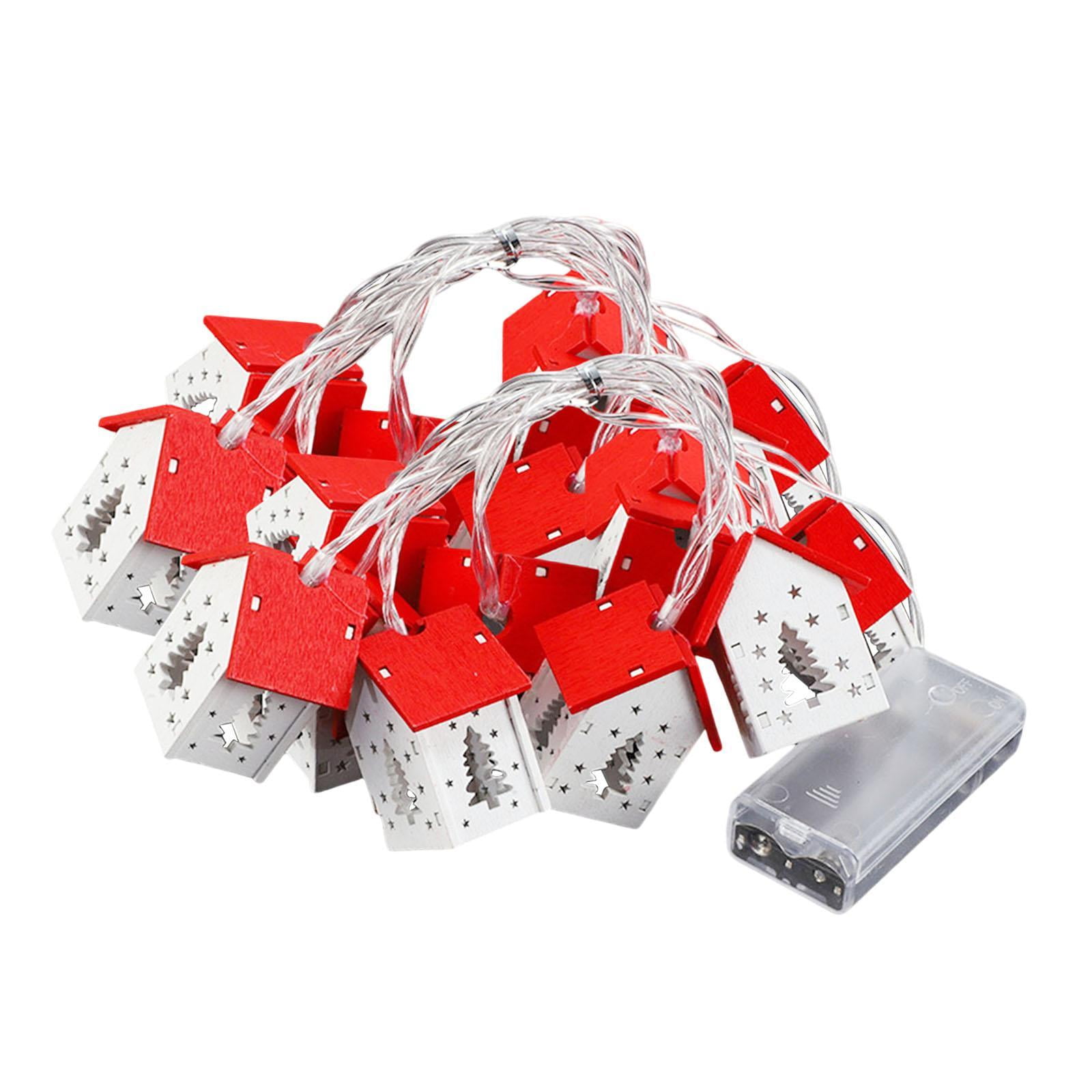 Gazechimp - Guirnalda De Luces Led De Madera Para Casa De Navidad, Manualidades Para Árbol De Navidad De Granja, 3 M, 20 Luces, Árbol De Navidad