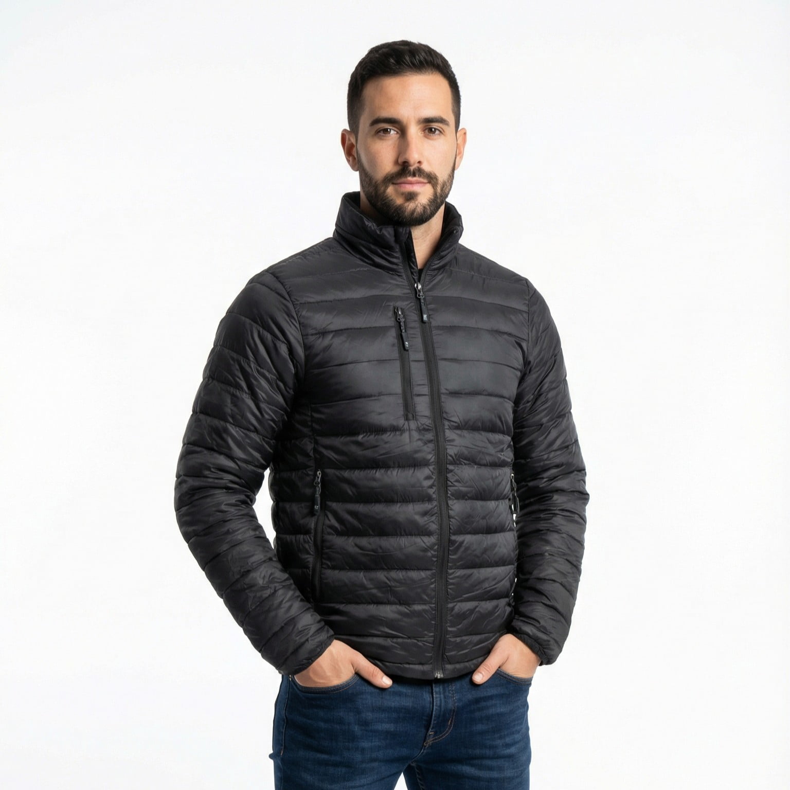 T-world - Parka Térmica Ultraliviana Hombre Light Abrigo Invierno Negro