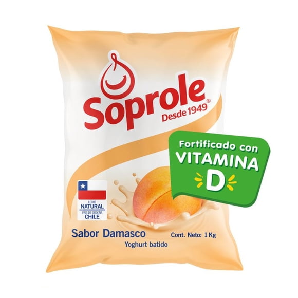 Yoghurt Batido Sabor Damasco Bolsa, 1 kg