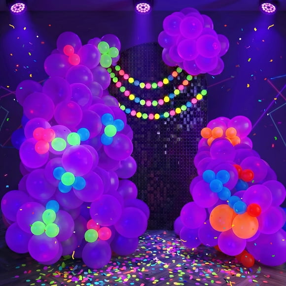 Globos HiFOL 100 piezas 30 cm UV neón púrpura brillantes