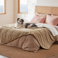 Bedsure - Manta Impermeable Para Cama, Forro Polar Sherpa, Tamaño Doble