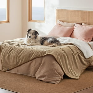 Bedsure - Manta Impermeable Para Cama, Forro Polar Sherpa, Tamaño Doble