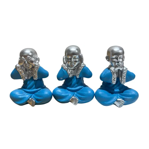 Genérico - Set Figura Buda C/S/Mudo Blco. Peq. Ji23-329/Ambienteyaromas