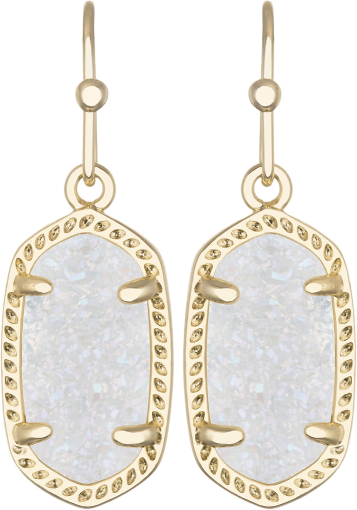 Aretes Colgantes Kendra Scott Lee Drusa Iridiscente Oro 14K