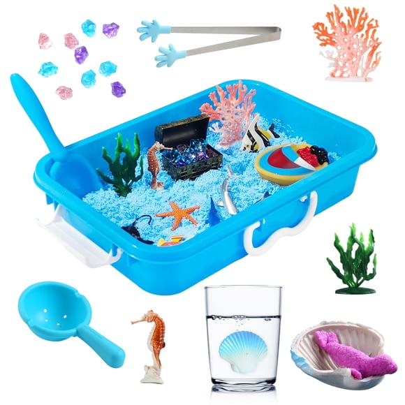 Juguetes acuáticos Sensory Bin AGENTLAN Ocean Sensory con animales marinos