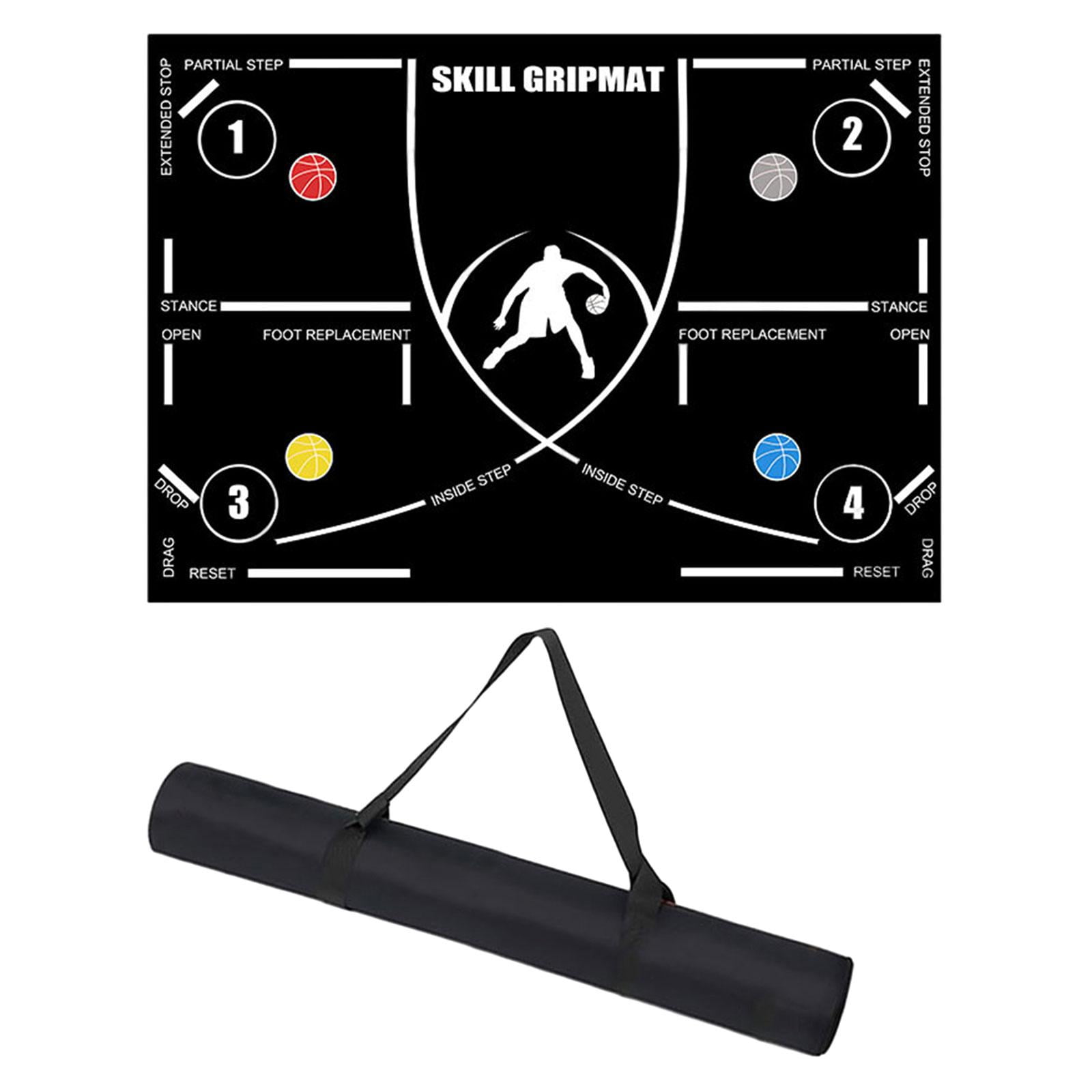 Magideal - Tapete De Entrenamiento De Baloncesto, Tapete Antideslizante Y Silencioso, Equipo De Entrenamiento De Habilidades De Baloncesto, Tapete De Juego De Pies Para Baloncesto Linea Blanca