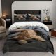 thumbnail image 1 of Orange Cat Lying on Bed Theme Bedding Three-Piece Set Duvet Cover Pillowcase Set, 1 of 5