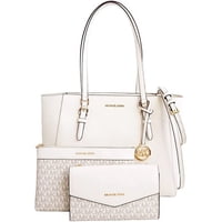 Cartera Michael Kors Charlotte Large 3In1 Tote Crossbody Handbag Leather Light Cream