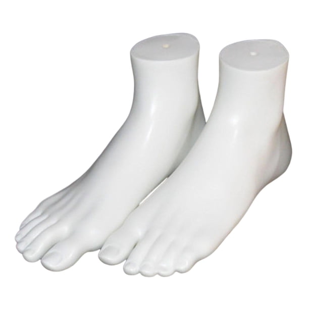 Un maniquíe adultos, tobillo izquierdo y derecho, , calcetines , accesorios de exhibición para cadena de media corta, , Blanco