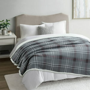 Frazada Andes Chiporro Escoces Gris 1.5 Plaza