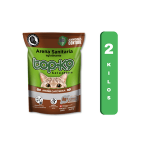 Topk-9 - Arena Sanitaria Aglutinante Iones De Plata 2 Kilos Café Moka