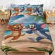 thumbnail image 1 of Tom And Jerry Cartoon Bedding Sets Ultra Soft Skin-Friendly Duvet Cover 3 Piece, Cute Comforter Cover Bed Set for Boys Girls Kids, 1 of 5