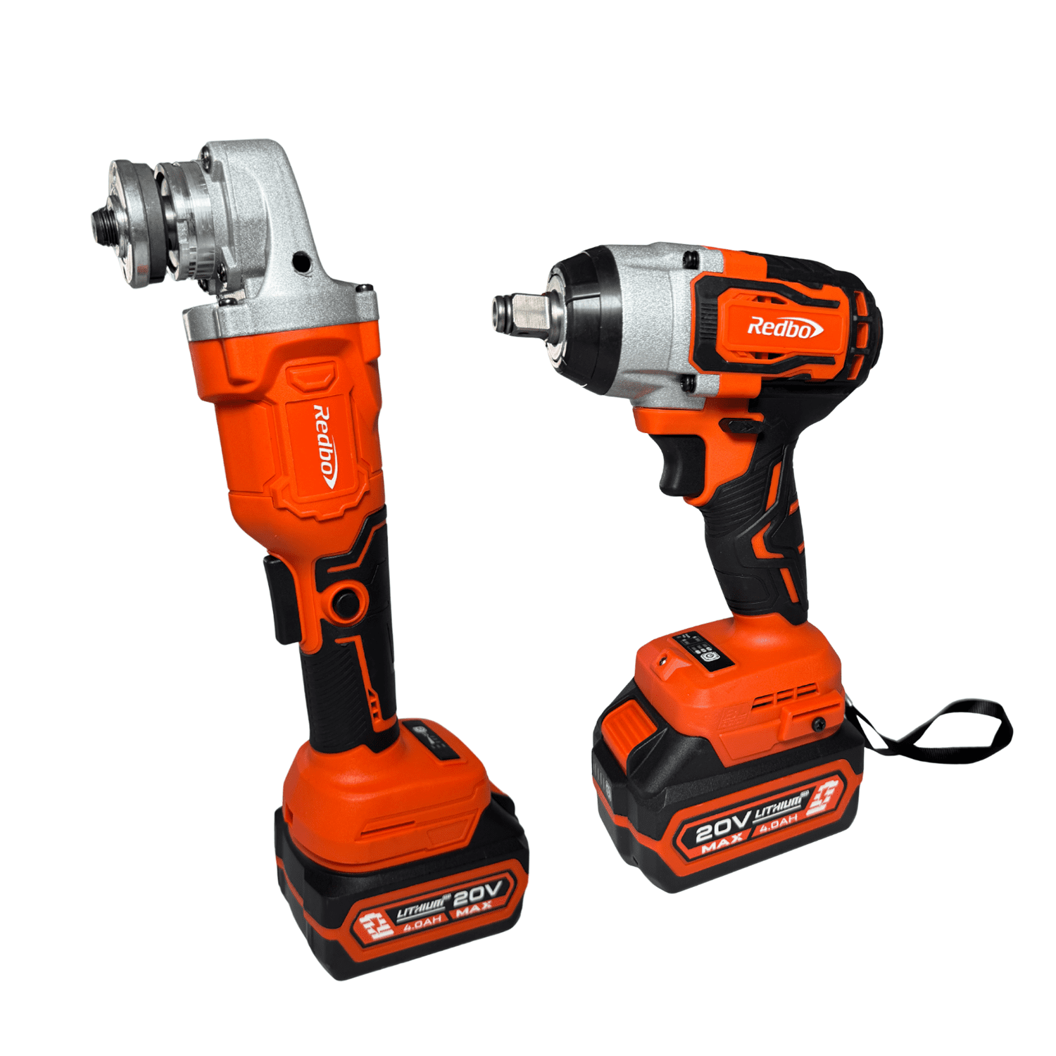 Combo Inalámbrico Brushless Redbo: Llave De Impacto 1/2" + Esmeril Angular 4.5" (20v, 2 Baterías 4.0ah, Maletín)