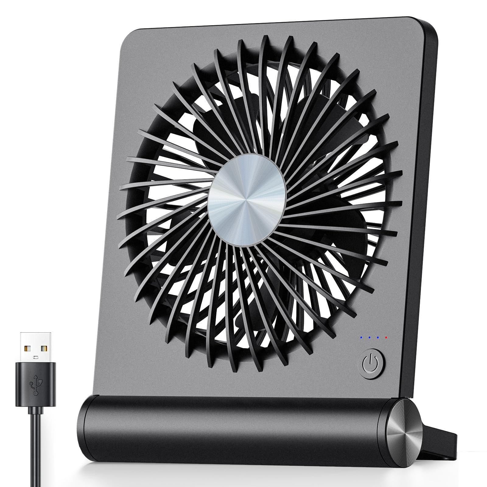 Ventilador Usb Koonie Strong Wind, Ultrasilencioso, Pequeño Escritorio Negro